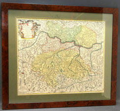 Altcolorierter Kupferstich "Archiducatus Austriae Superioris" J.B. Homann 77x67, € 220,00
