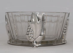 Seltene WMF Obstschale, Straußenmarke, Glas, Silber, Ø 22 cm, € 525,00