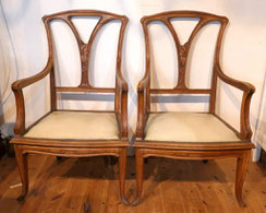 2x Jugendstil Armlehnstühle Eiche Art Noveau Frankreich H. 102,0 cm, € 600,00