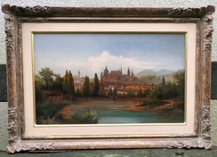 Gemälde Aachen - Brutscheid Johann Baptist Kirche Kloster Kurpark 68,5x 43,0 cm, € 2400,00