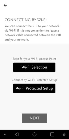ルーターのWPSボタンで接続する場合には、Wi-Fi Protected Setup を選択
