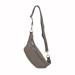 Crossbody Bag taupe grau Leder Schweiz