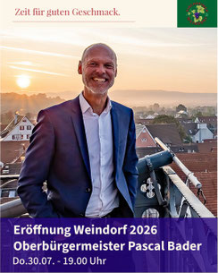 Eröffnung des 37. Kirchheimer Weindorfes durch OB Pascal Bader