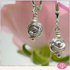 perlenpool Rosen-Ohrhänger aus 925er Silber 