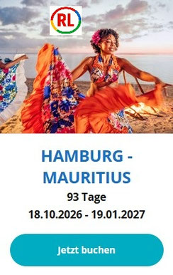 Die längste Teilstrecke bringt Sie von Hamburg über Südamerika, die Südsee und Australien bis in den Indischen Ozean. Neben Rio de Janeiro und Sydney erwarten Sie paradiesische Strände auf Mauritius – perfekt für Kreuzfahrer,die das Maximum erleben wollen