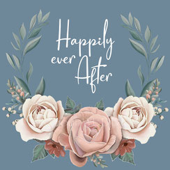 jeansjasje bruid met rozen en tekst happily ever after