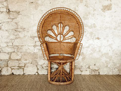 fauteuil Emmanuelle peacock chair vintage