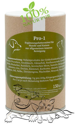 Naturkraft Pro 1 - Kräutermischung von Reico Vital, Ergänzungsfuttermittel zur allgemeinen inneren Reinigung.