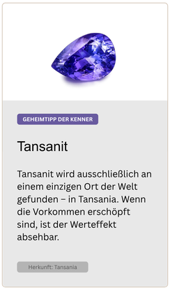 Blauvioletter Tansanit aus Tansania als Kapitalanlage