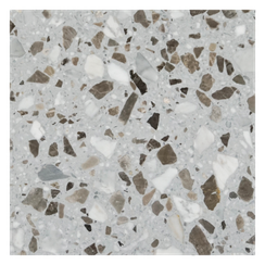 Terrazzoplatte weiss/braun- Terrazzo Factory