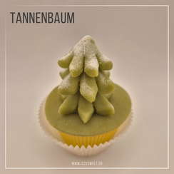 Modellieranleitung einer verschneiten Tanne aus Marzipan. 