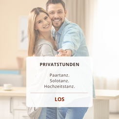 Wer in einer kleinen Gruppe oder als einzelnes Tanzpaar Unterricht erhalten möchte, nimmt Privatstunden. Wir gehen gezielt auf Wünsche ein und lernen intensiv.