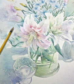 水彩画(花)№207 水彩画《樱花》 – 大盆图社