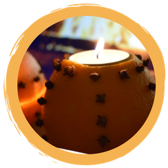 Duftendes Orangen-Nelken Teelicht