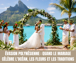Évasion Polynésienne : Quand le mariage célèbre l’océan, les fleurs et les traditions - Crédit photo : Tous droits réservés