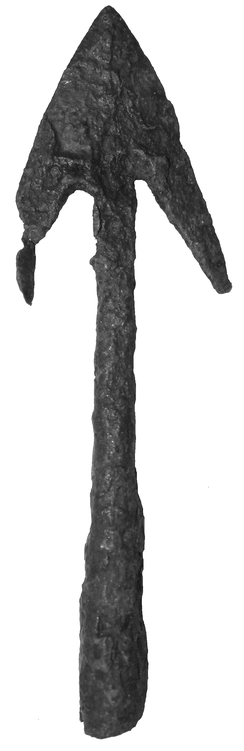 Medieval European Arrowhead with two barbed hooks