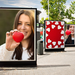 Leuchtkastenfolie Valentinstag-Werbung