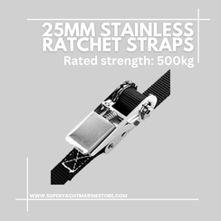 25mm Stainless Ratchet straps ©www.superyachtmarinestore.com
