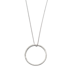Kette, Halskette mit Kreis 80 cm lang mit XL Kreisanhänger 925 Sterling Silber