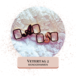vetertags met letters, monogrammen of initialen