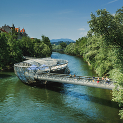 Мур-инзель Фото Грац Штирия Австрия ( Murinsel) Graz Steiermark 