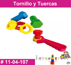 Tornillo y Tuercas MATERIAL DIDACTICO PLASTICO INTQUIETOYS PRIMERDI