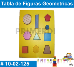 Tabla de Figuras Geometricas MATERIAL DIDACTICO MADERA INTQUIETOYS PRIMERDI