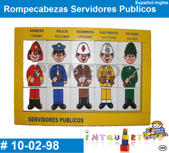 Rompecabezas Servidores Publicos MATERIAL DIDACTICO MADERA INTQUIETOYS PRIMERDI