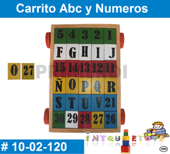 Carrito abc y numeros MATERIAL DIDACTICO MADERA INTQUIETOYS PRIMERDI