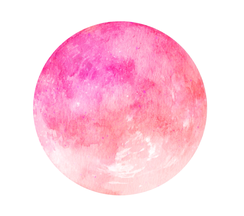 Ein rosa Vollmond in Wasserfarbe