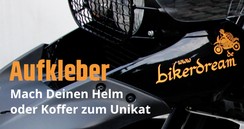 Ob Helmaufkleber mit Deinem Text oder Koffertatoos. Wir personalisieren Dein Equipment.
