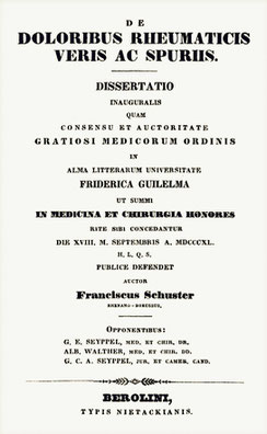 Titelseite der Doktorarbeit Dr. Franz Schusters