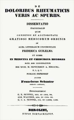 Titelseite der Doktorarbeit Dr. Franz Schusters