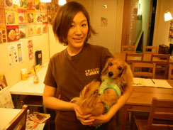 愛犬の茶豆くんと。