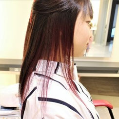 縮毛矯正　ヘアカラー　インナーカラー