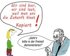 Faßmann ist mit dem politischen Engagement eh zufrieden, aber könne man das nicht am Nachmittag machen und am Vormittag brav in die Schule gehen? Bild:spagra