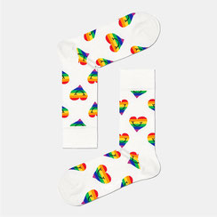 Pride Heart Sock | Happy Socks | Calzini colorati con cuori arcobaleno