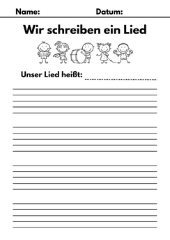Leeres Notenblatt zum Komponieren mit Kindern in der Grundschule 
