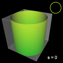 Squircularer, offener Zylinder s=0,...,1