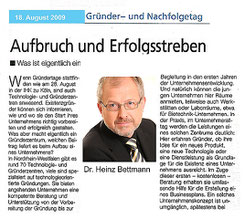 Zeitungsmeldung 2009 