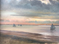 François Alaux Peintre de la Marine Paysage Galerie Bassam Bassin d'Arcachon Bordeaux Cap Ferret