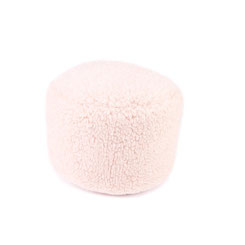 Pouf repose pieds en laine naturelle de mouton couleur écru de taille S