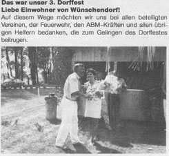 Bild: Wünschendorf Erzgebirge Dorffest 1992