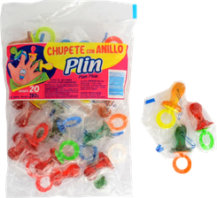 Chupetines chupete con anillo. Presentación bolsa por 20uds. Kosher parve AK. Origen Argentina.