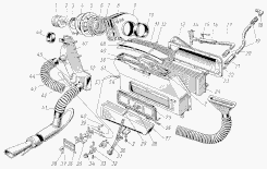 Heizung und Lüftung GAZ-M21 Wolga. Heating and Ventilation GAS M-21 Volga. Вентиляция передка и отопление ГАЗ  M21 Волга.