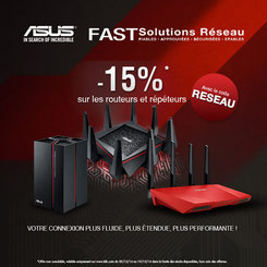 Jusqu'au 19/12/2016, 15% de réduction sur les routeurs et répéteurs ASUS, avec le code RESEAU !