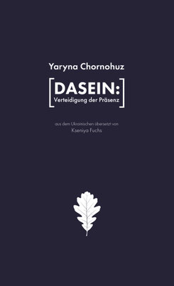 Auf dem Cover von "Dasein: Verteidigung der Präsenz" ist das Blatt einer Eiche.