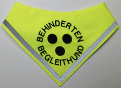 Blinden Logo, blinder Hund, Halstuch für blinden Hund,neongelb, reflektor