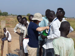 hydrology hydrometry Aweil NBeG groundwater training SEBA flowmeter