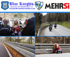 Blue Knights® Germany XIV Mittelfranken e.V.  Polizei-Motorradtouren-Club, MEHRSi, Mehr Sicherheit, Unterfahrschutz Leitplanken Motorradfahrer, Schwand Stadtsteinach Blue Knights®, SternfahrtPatch, Blue Knights® Stadtsteinach, Monika Schwill MehrSi, BY,  